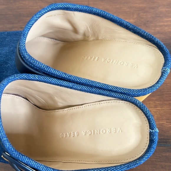 VERONICA BEARD Dacey Blue Denim Buckle Clogs size 7 New - Picture 6 of 12